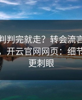 法甲裁判判完就走？转会流言背后还有一段，开云官网网页：细节比比分更刺眼