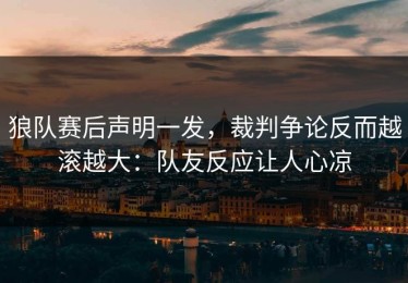 狼队赛后声明一发，裁判争论反而越滚越大：队友反应让人心凉