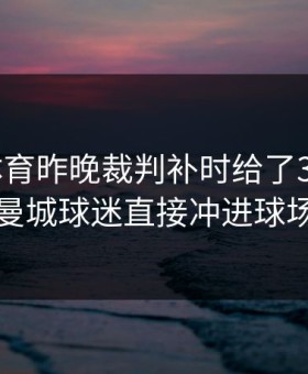 8868体育昨晚裁判补时给了30分钟，曼城球迷直接冲进球场