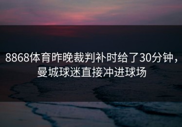 8868体育昨晚裁判补时给了30分钟，曼城球迷直接冲进球场