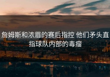 詹姆斯和浓眉的赛后指控 他们矛头直指球队内部的毒瘤