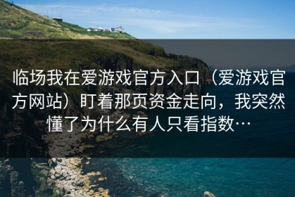 临场我在爱游戏官方入口（爱游戏官方网站）盯着那页资金走向，我突然懂了为什么有人只看指数…