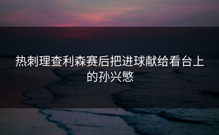 热刺理查利森赛后把进球献给看台上的孙兴慜