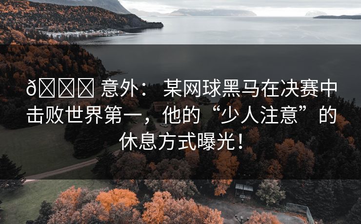 🏆 意外： 某网球黑马在决赛中击败世界第一，他的“少人注意”的休息方式曝光！
